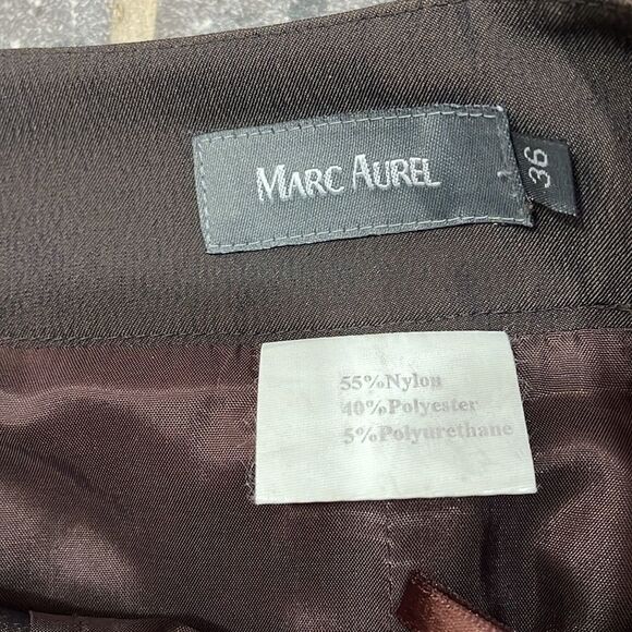 Marc Aurel brown front slit pencil skirt - Picture 6 of 9